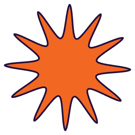 orange sun sticker